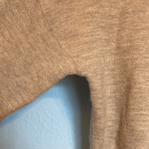 Brochu Walker Womens Size S Cashmere Sweater Camel Pullover Crewneck Back Stripe - Picture 6 of 13